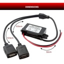 Wirox 12v Bare Leads to Dual USB A Female