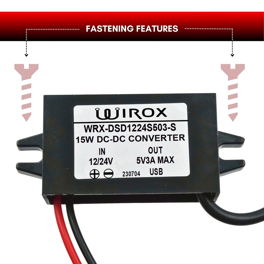 Wirox 12v Bare Leads to Dual USB A Female