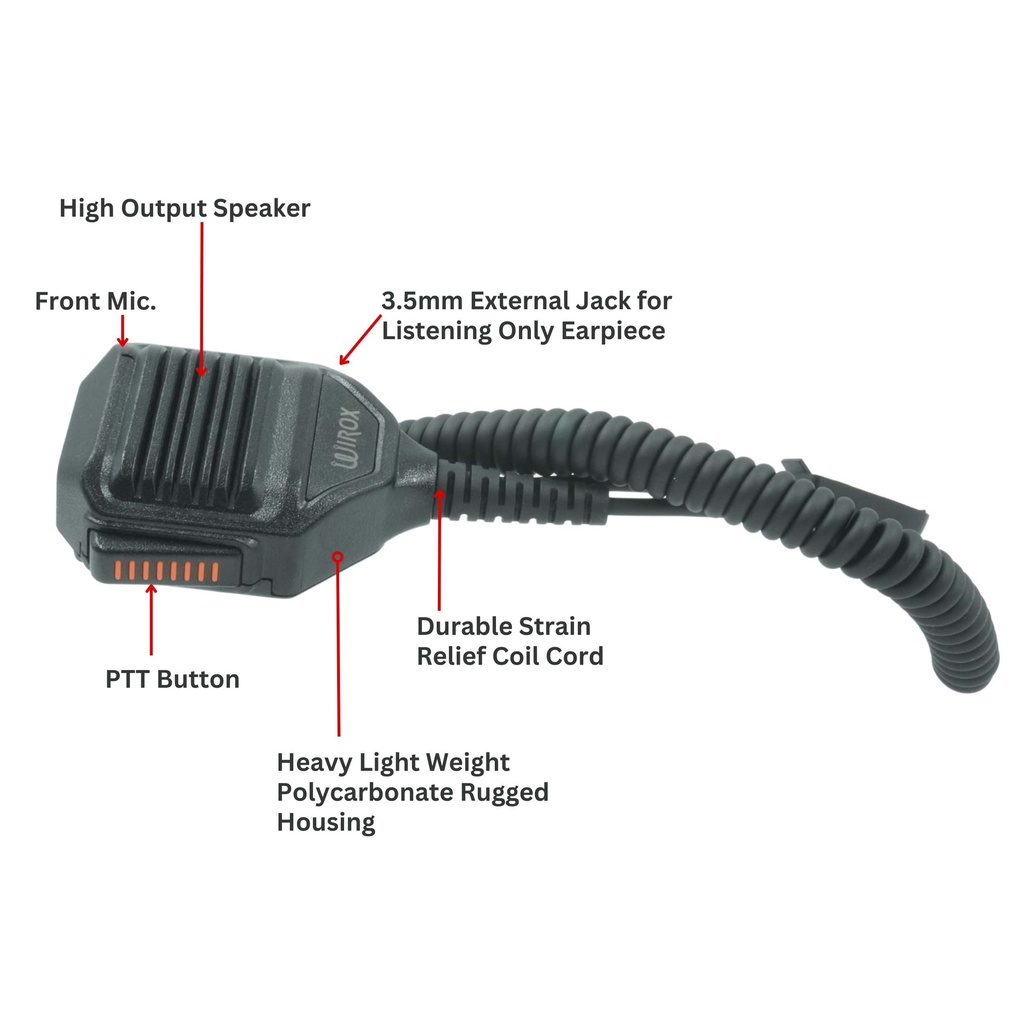 Wirox Inrico Universal (IP67) Speaker Microphone | Canadian Wireless Supply