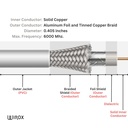 Wirox LMR400  Equivalent Coax Cable (Per Foot)