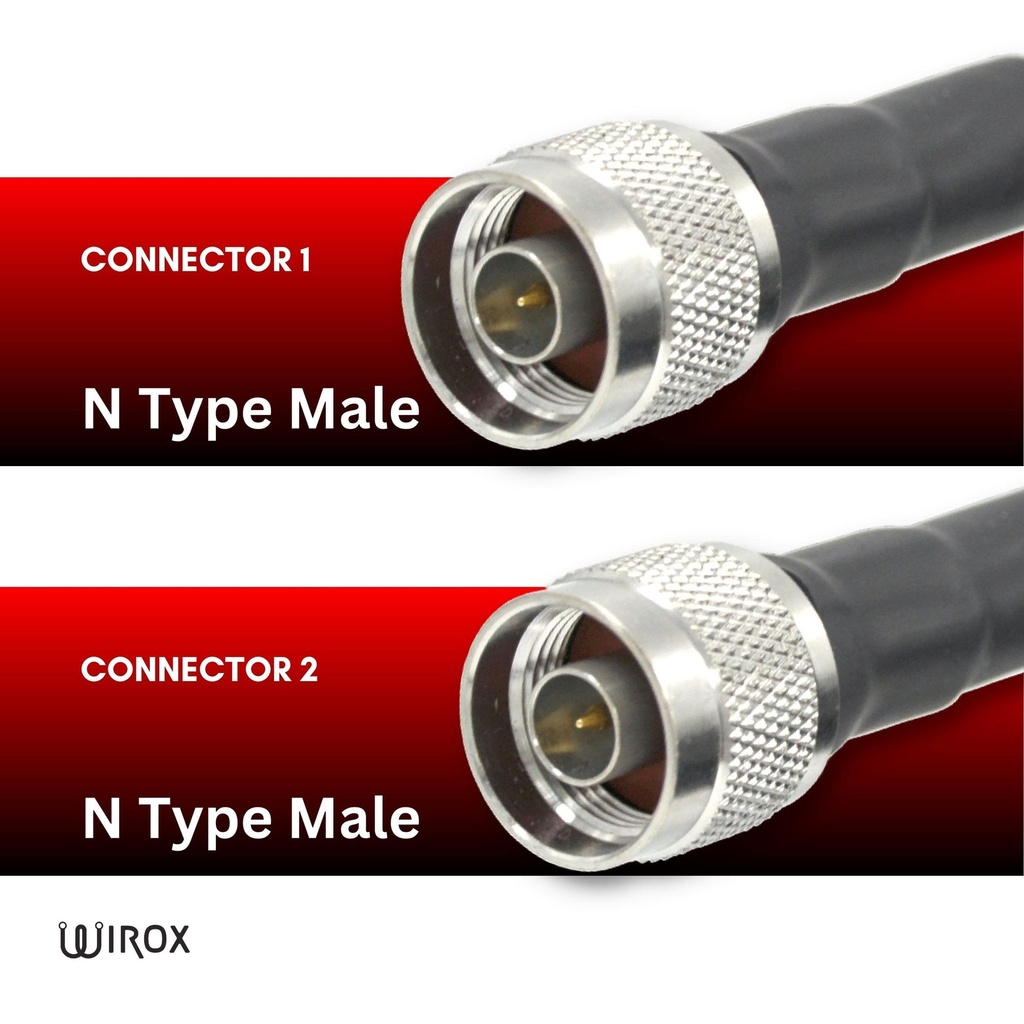 Wirox 15m/49ft (N Male / N Male) LMR400 Equivalent Coax Cable