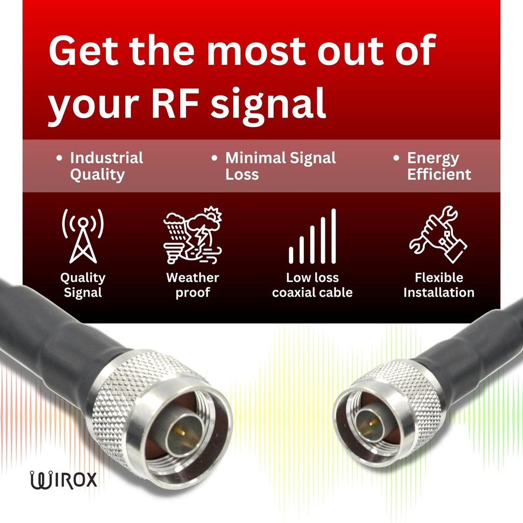 Wirox 15m/49ft (N Male / N Male) LMR400 Equivalent Coax Cable