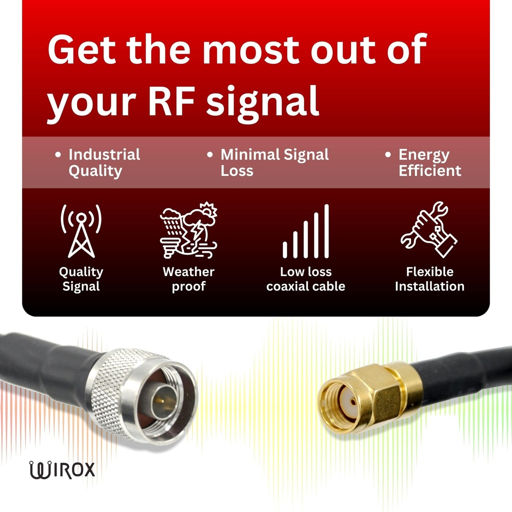 2m/6.5ft LMR240 Equivalent Low Loss Coaxial Cable (N Male/RP SMA Male)