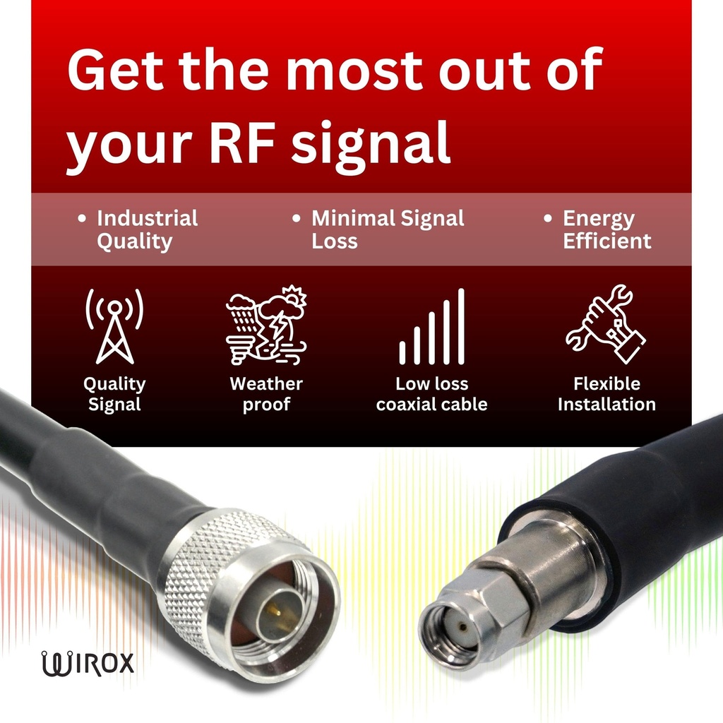 Wirox 30m/100ft (N Male/RP SMA Male) LMR400 Equivalent Coax Cable