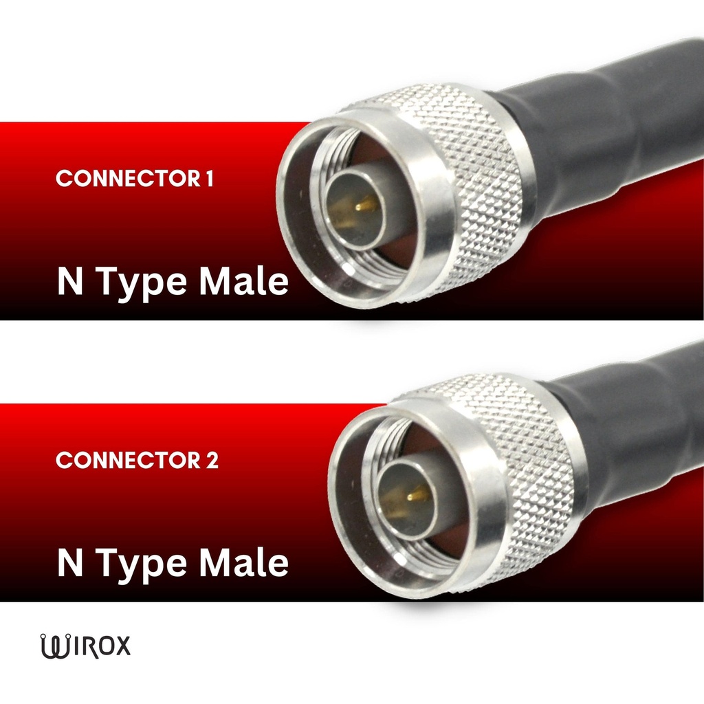 Wirox 0.5m/1.6ft (N Male/N Male) LMR400 Equivalent Coax Cable