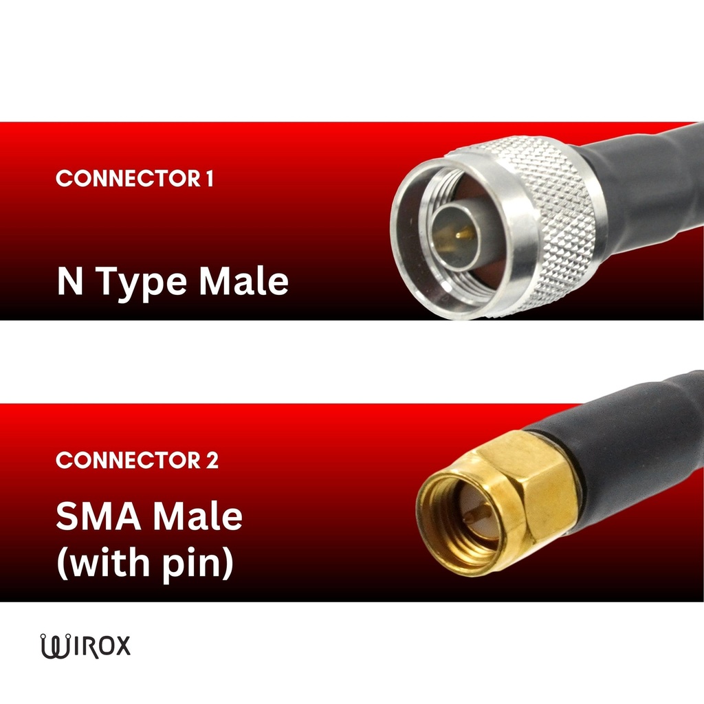 6m/20ft LMR240 Equivalent Low Loss Coaxial Cable (N Male/SMA Male)