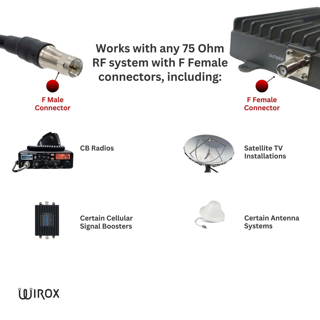 Wirox 15m/49ft  (F Male/F Male) RG11 Coax Cable