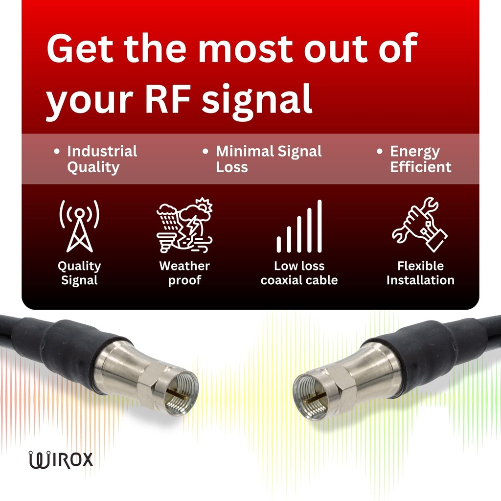 Wirox 15m/49ft  (F Male/F Male) RG11 Coax Cable