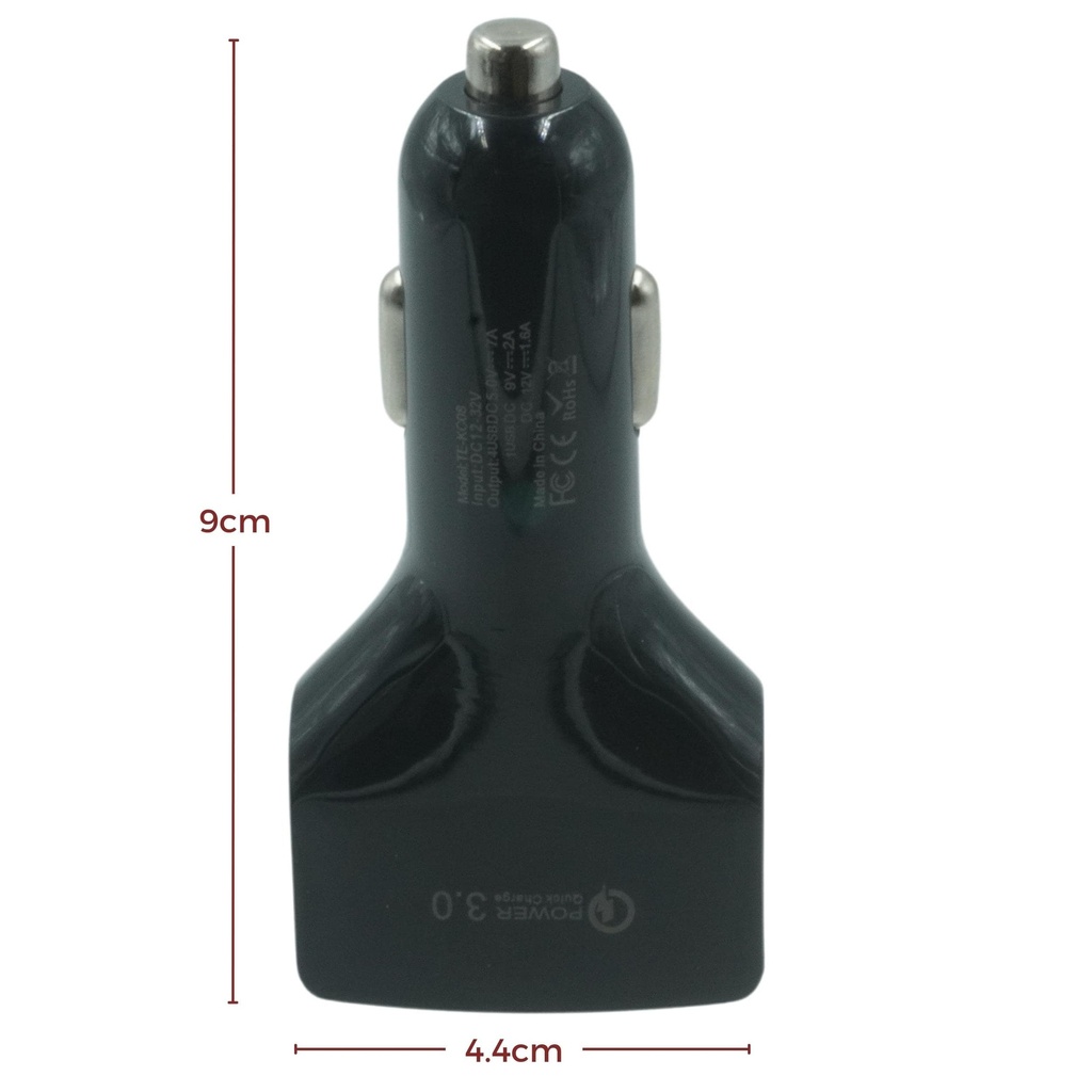 Wirox 4-Port USB Car Charger - Cig. Plug