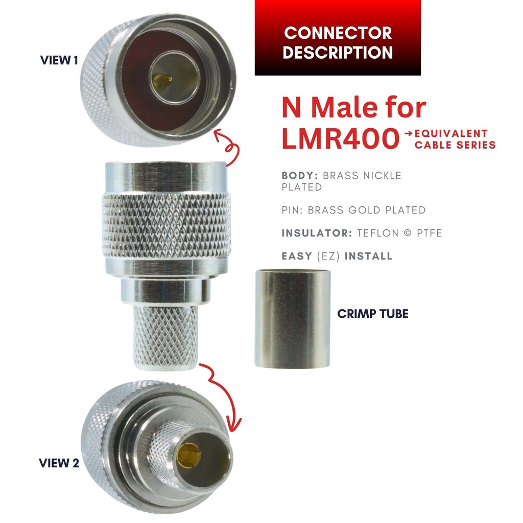 N Male EZ Connector - LMR400