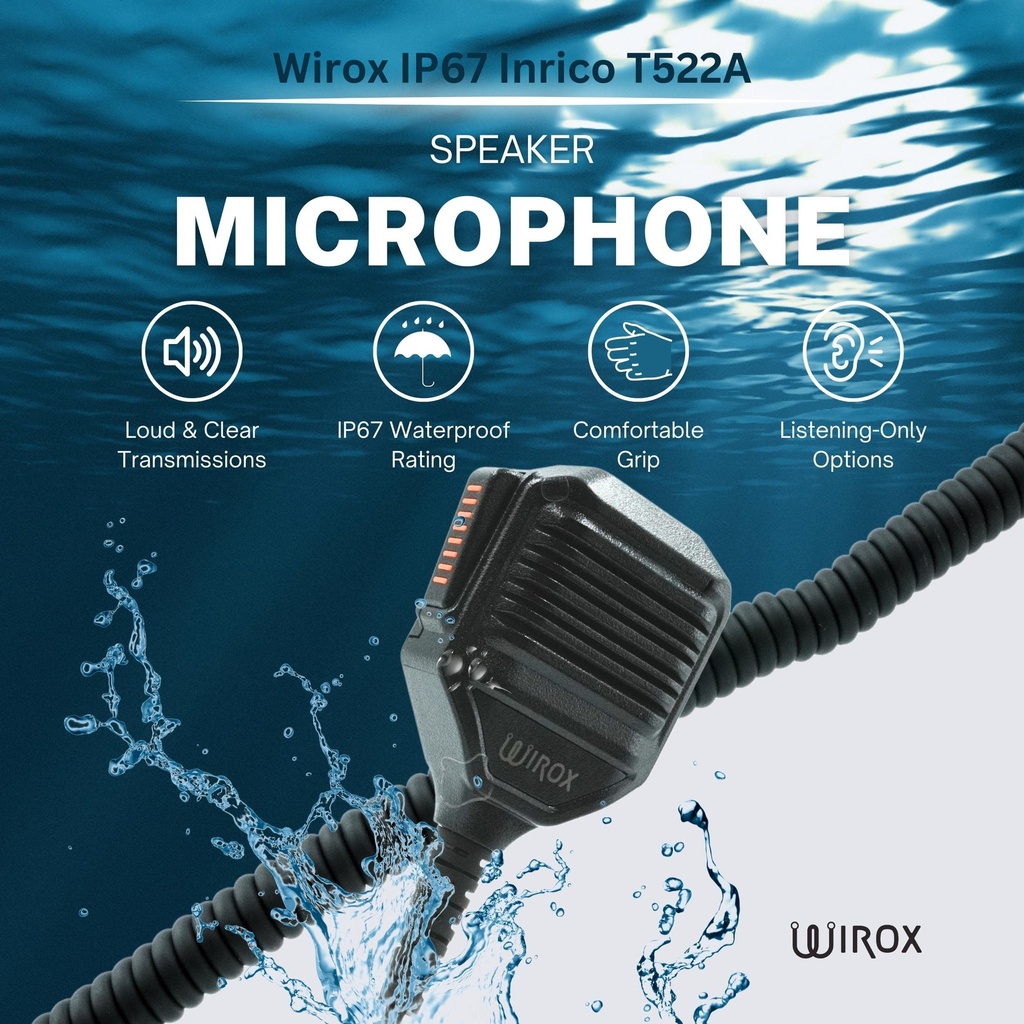 Wirox IP67 Inrico T522A Speaker Microphone