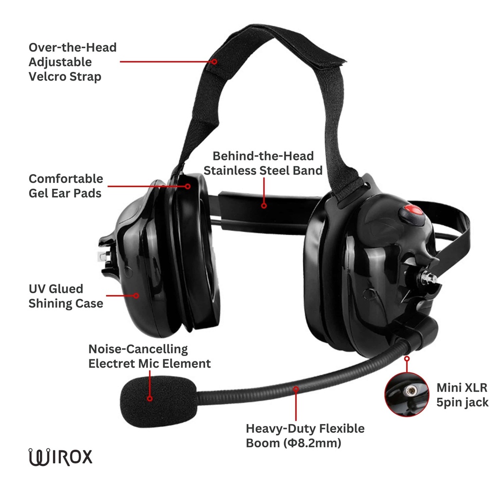 Wirox Behind The Head Dual Muff Headset