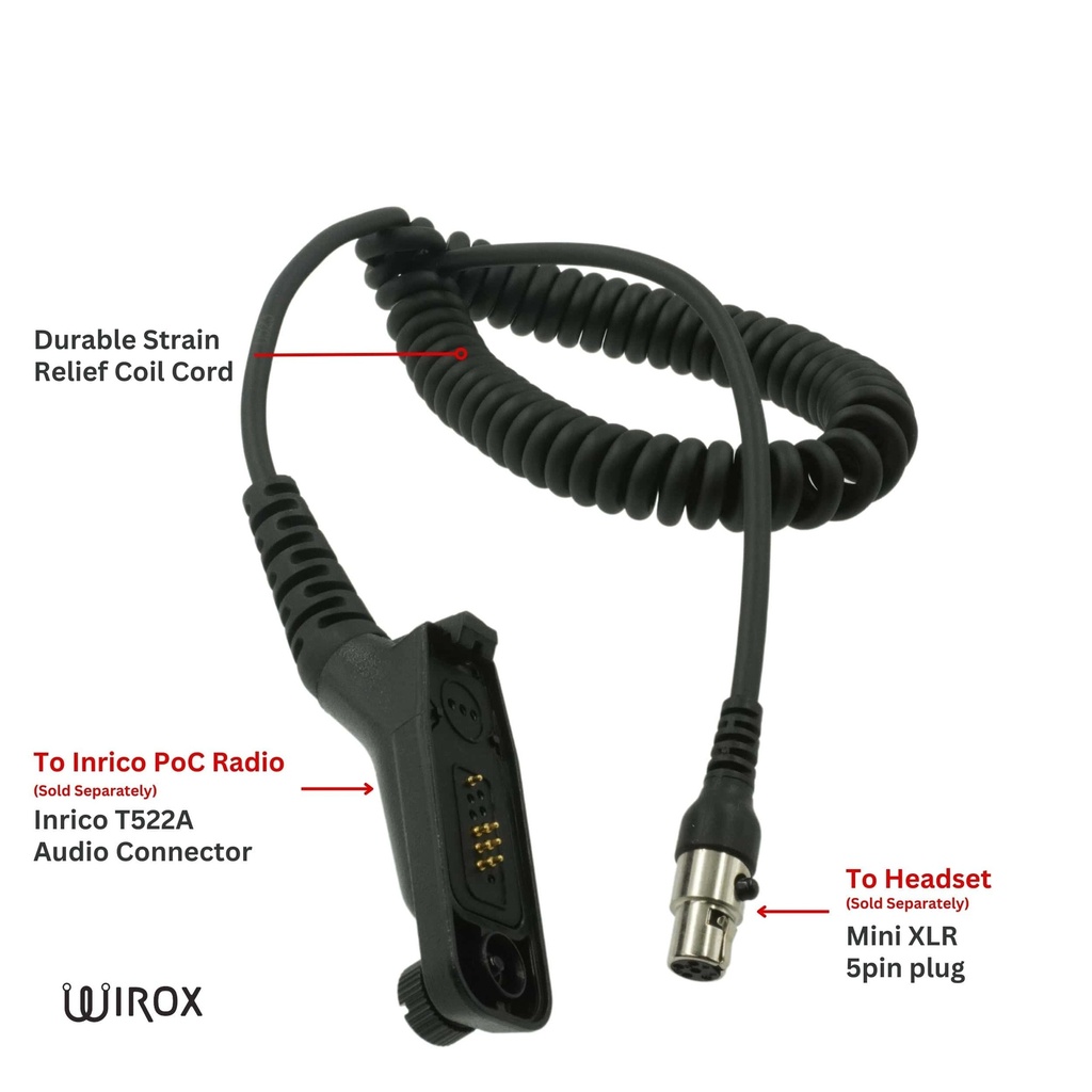 Wirox QD Inrico T522A Headset Cable