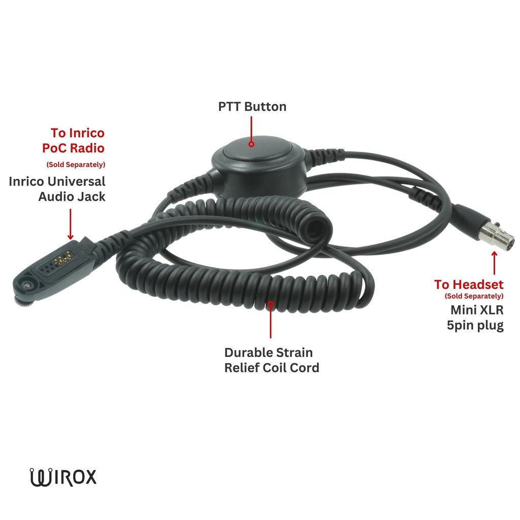 Wirox QD Inrico Universal Headset Cable With PTT