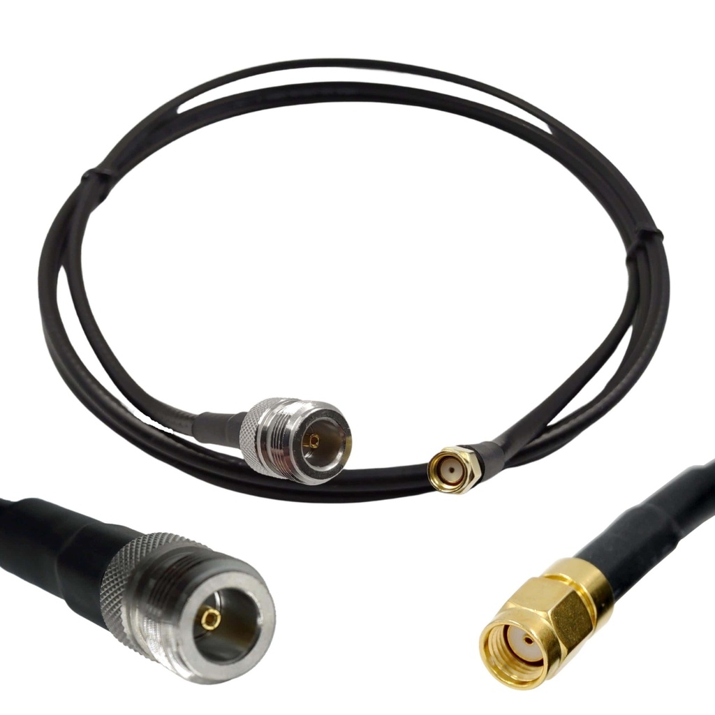 Wirox 2m/6.5ft (N Female/RP SMA Male) LMR240 Equivalent Low Loss Coaxial Cable