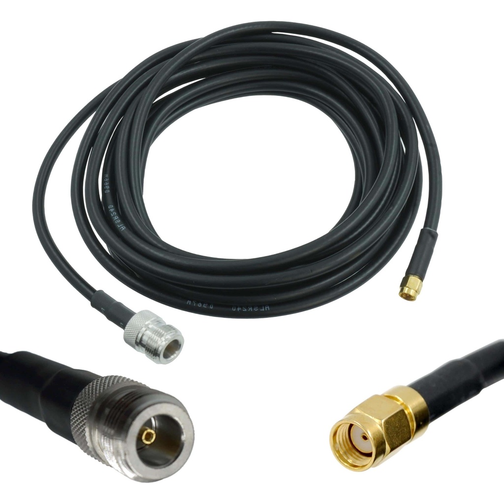 Wirox 6m/20ft (N Female/RP SMA Male) LMR240 Equivalent Low Loss Coaxial Cable
