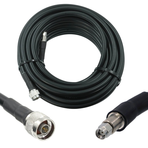 [WRX-15-L400-NMRPM] Wirox 15m/49ft (N Male/RP SMA Male) LMR400 Equivalent Coax Cable