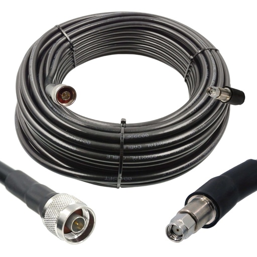 [75FNMRPSM] Wirox 23m/75ft (N Male/RP SMA Male) LMR400 Equivalent Low Loss Coaxial Cable